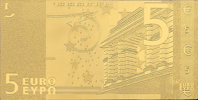 Памятная монета подарок 5 евро старая банкнота 24k позолоченная Рождественская