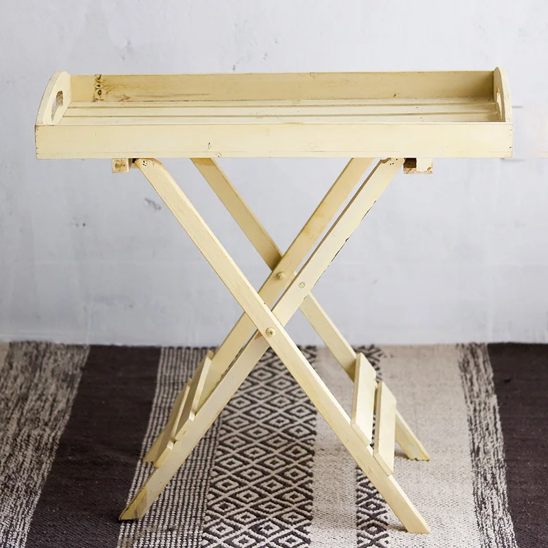 

shabby chic rectangle folding tray table wood