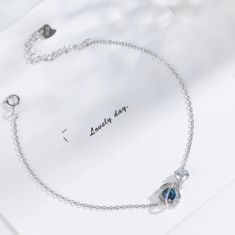 YIZIZAI серебряный цвет ювелирные изделия мечта синий циркон Вселенная планеты