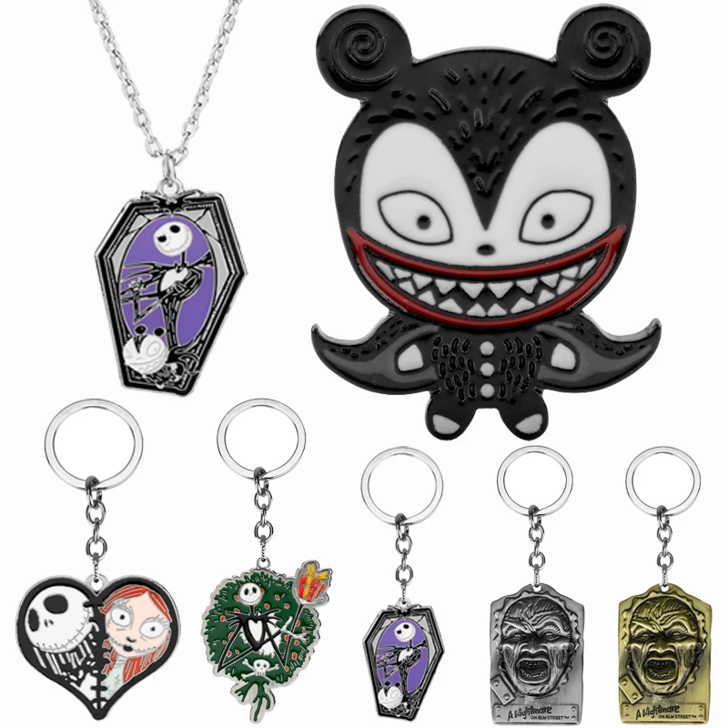 Брелок для ключей Джек и Салли милые брелки в форме маски ювелирные изделия