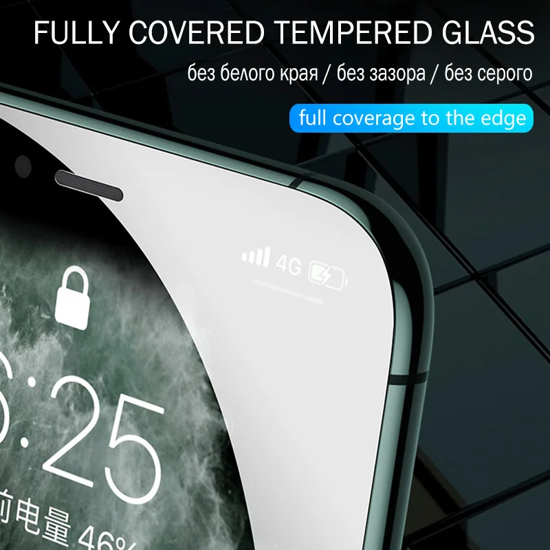Закаленное стекло с полным покрытием для Apple iPhone 11 12 Pro Max XR X XS защита экрана
