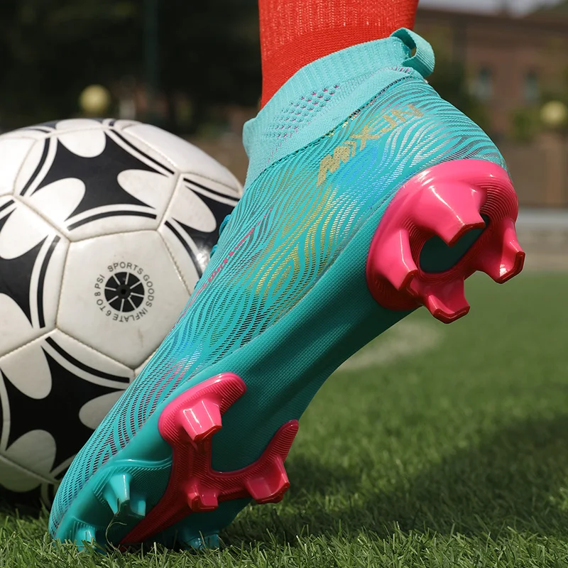

Men Football Boots AG/FG Professional High Ankle Soccer Shoes Personality Football Shoes For Men Training Sneakers KIds