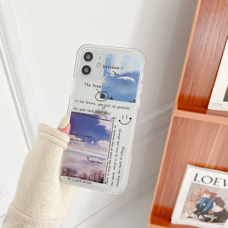 LLTCT Ins Настольный Прозрачный чехол для телефона iPhone 11 12 Pro Max X XR Xs 7 8 Plus Mini SE 2020 TPU