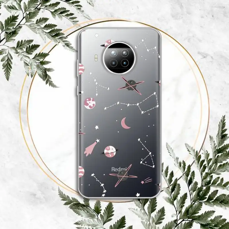 

Cute Cartoon Astronaut Planet Phone Case Transparent for Xiaomi Redmi note 10 t 8 9 pro lite 11