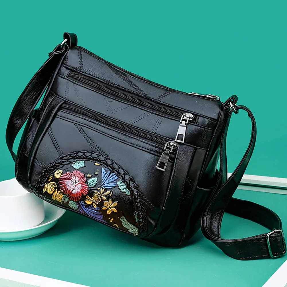 

Fashion Women Crossbody Bag Retro Flower Embroidery Messenger Bag for Shopping Travel Leisure Casual Ladies Bags