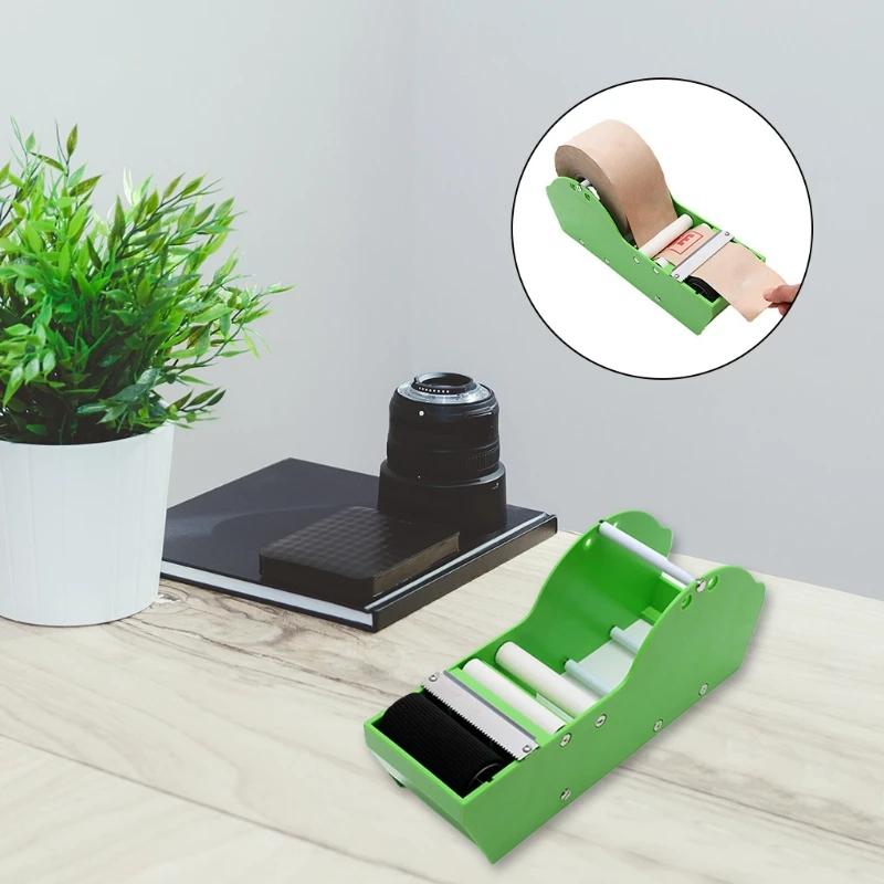 Герметичная лента упаковочная на основе крафт-бумаги активируемая водой с отрезателем зеленого цвета для коробок доставки U7EC.