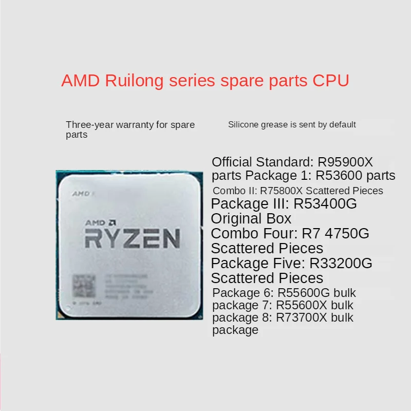 

GY AMD Ruilong R3 3200G R5 3600 R7 3700x 3400g 5900x Gray Scrap