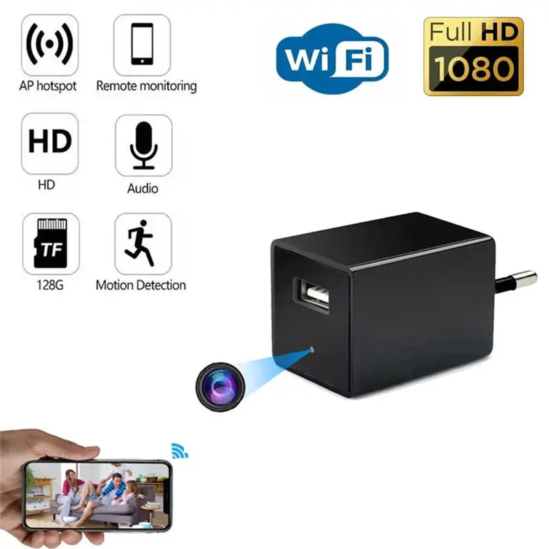 

Мини-камера 1080P HD Беспроводная с поддержкой Wi-Fi и USB