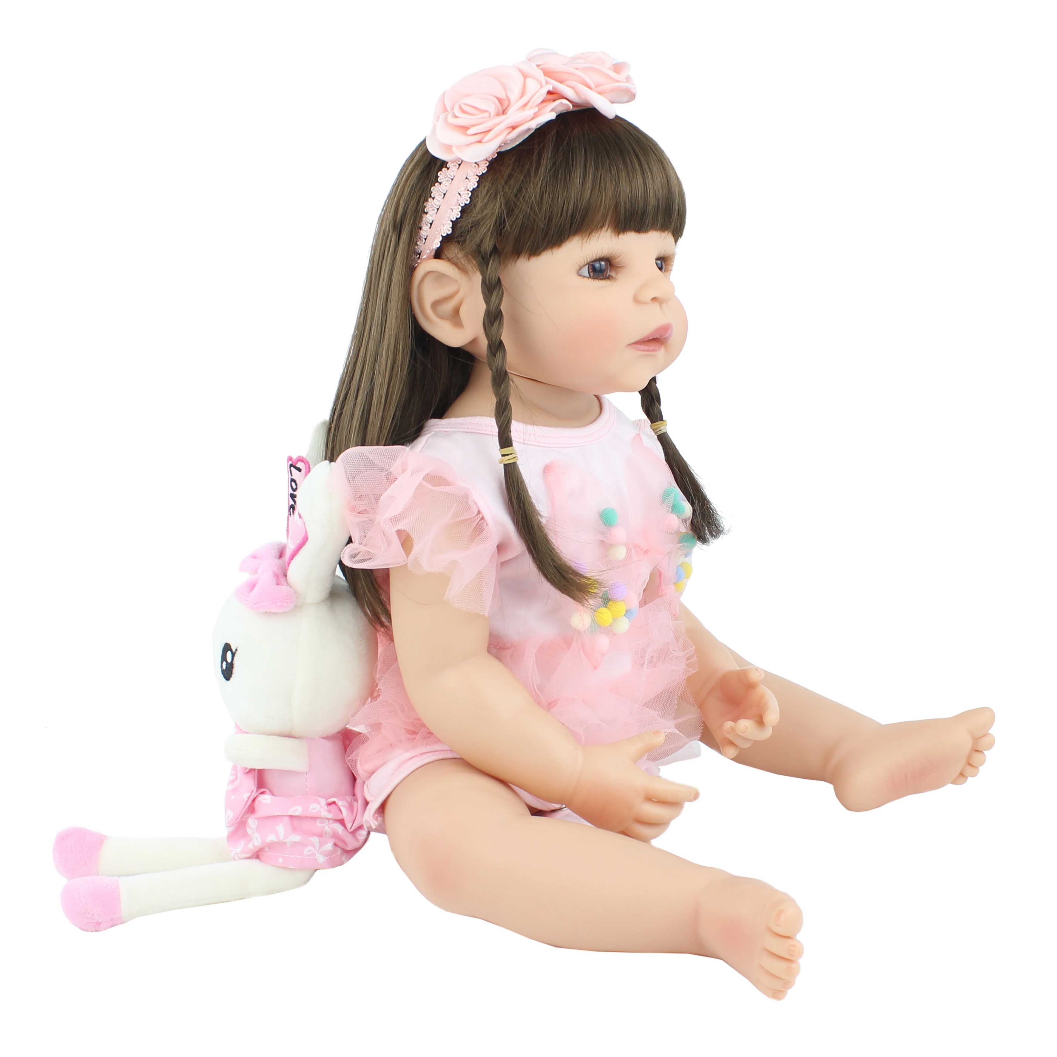 55cm Full Silicone Reborn Baby Doll Toy For Girl Boneca Vinyl Newborn Babies Princess Toddler Bebe Alive Kid Birthday Xmas Gift | Игрушки и