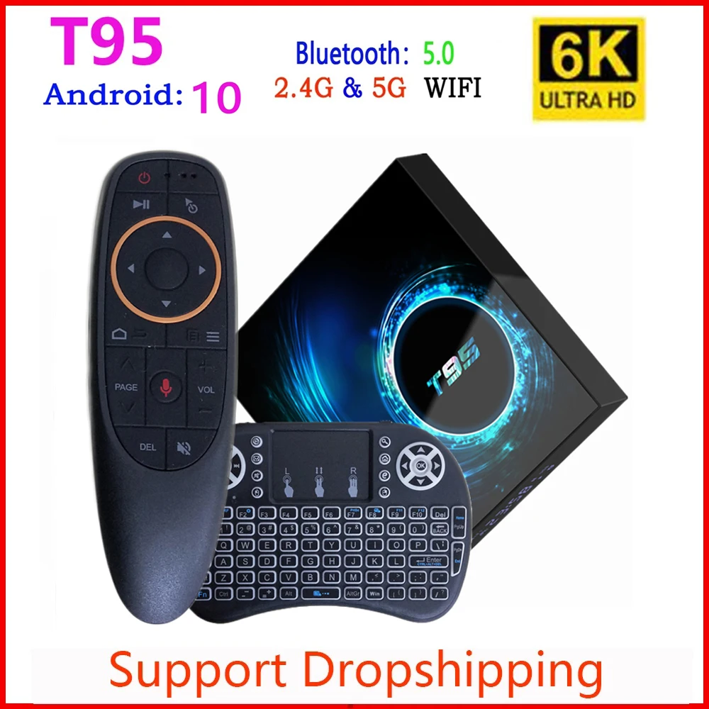 Лучшие Смарт ТВ коробка 2020 T95 plus HD 6K Android 10 0 Allwinner H6 4 Гб 64 оперативной памяти 32
