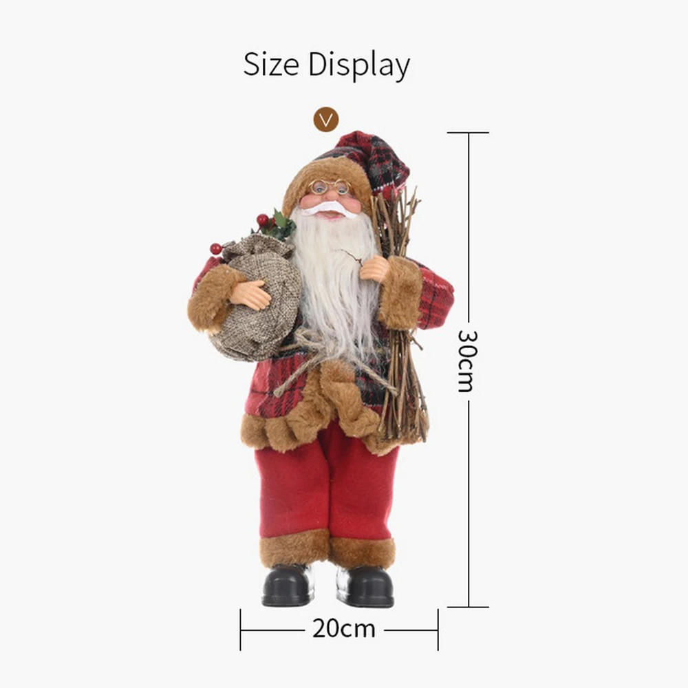 

Christmas Gift Decoration Standing Posture Santa Claus Doll Ornaments Children's Toy Christmas Tree Decor Party Kids Gifts