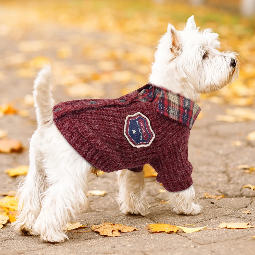 Французская одежда для бульдога маленьких собак свитер кошек и пальто зимняя