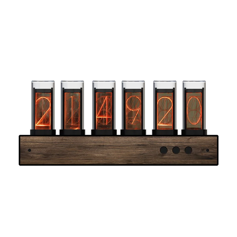 

Luxury Nixie Tube Clock Wood Creative Digital Light Desk Clock Vintage Electronic Desktop Table Digital Watch Decor Gift Ideas