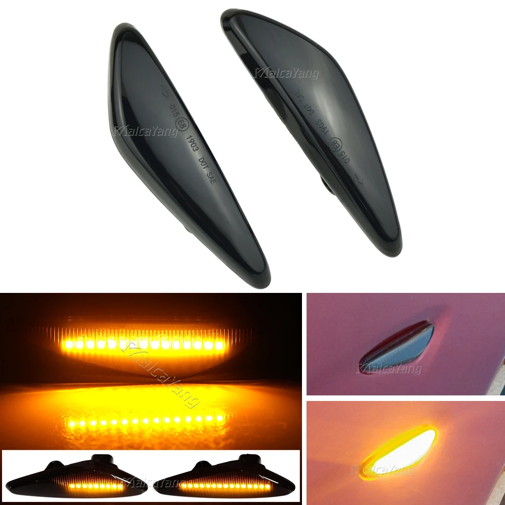 

For Mazda MX-5 RX8 08-12 6 Atenza GH 10-13 5 Premacy CW Fiat 124 Spider 2XDynamic Smoke LED Side Marker Turn Signal Lamp Light