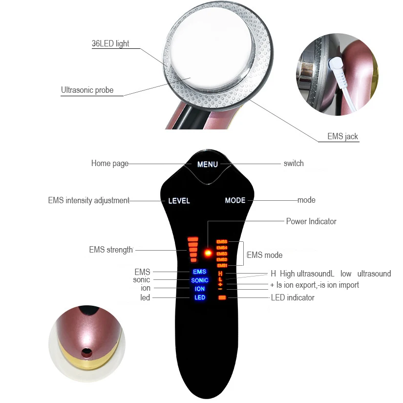 Koop Echografie Cavitatie Ems Lichaam Vermagering Stimulator Gewichtsverlies Lipo Anti Cellulite Fat Burner Galvanische Infrarood Ultrasone Therapie