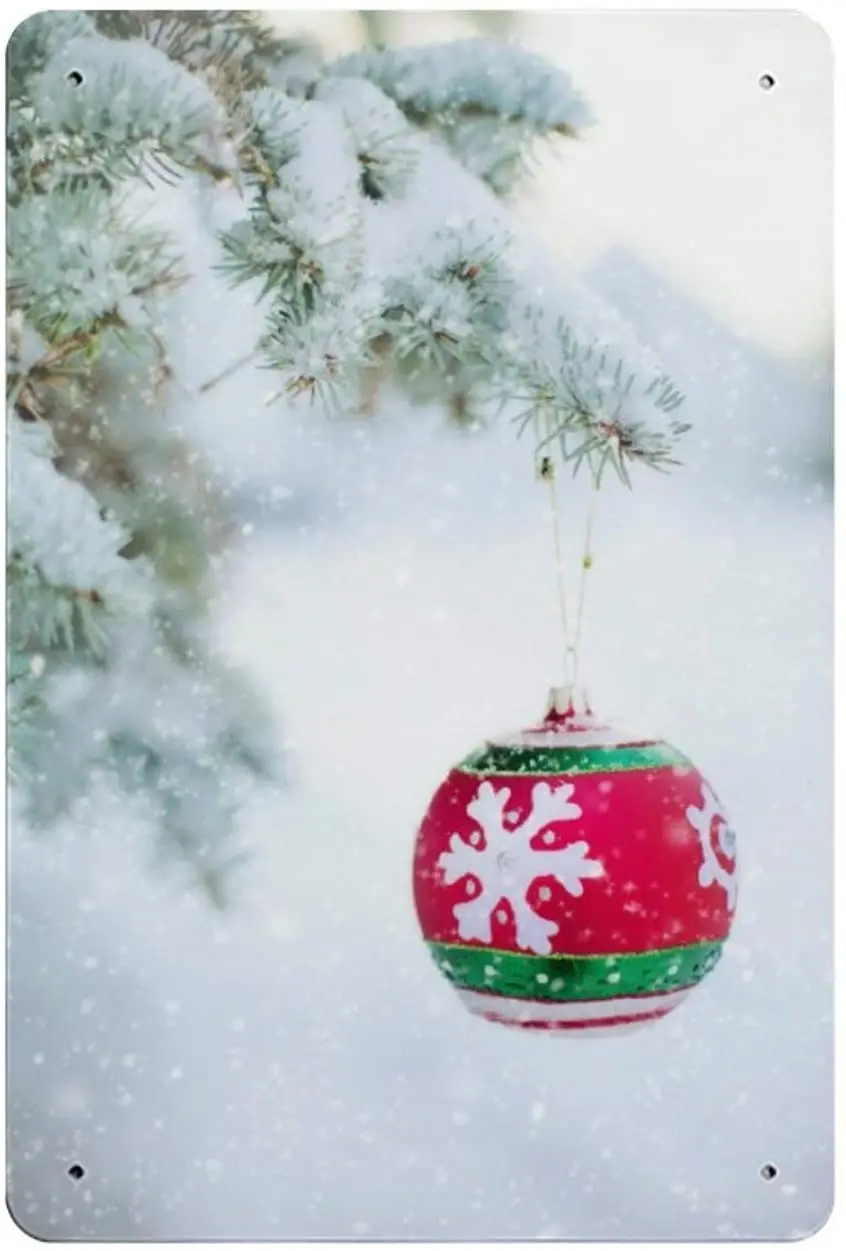 

Винтажный жестяной знак Viohik, деревенский домашний декор, Рождественское украшение, лампочка, Снежная елка, Сосновая ель, Настенная роспись, ...