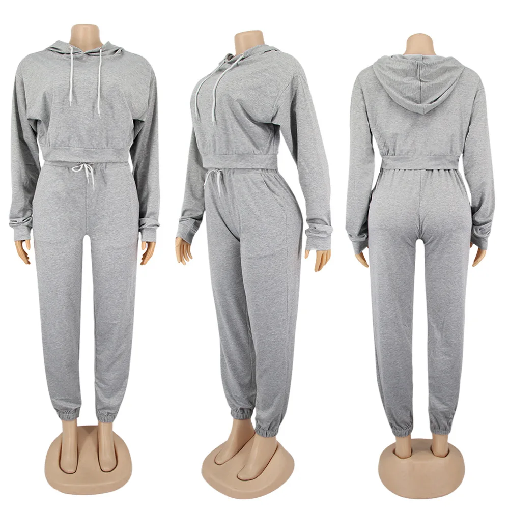 

Two Piece Set Women Sweatsuits for Women Fall Clothes Tracksuit Hooded Top Sport Pants Outfit Street Wear Wholesale Dropshipping