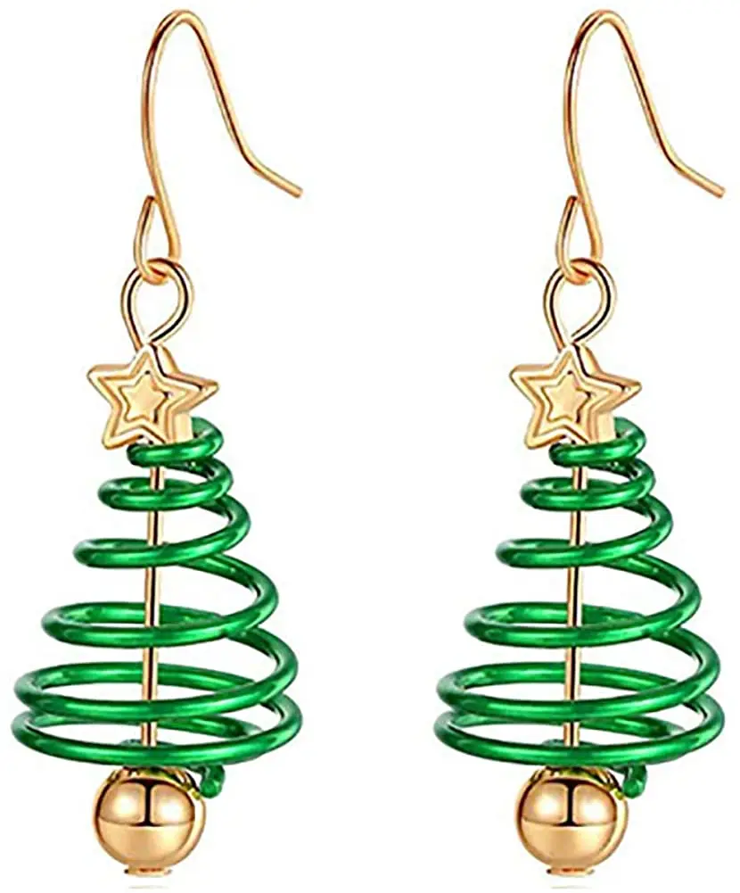 

Серьги в форме рождественской ёлки для женщин и девочек Висячие рождественские серьги рождественские вечерние сувениры принадлежности дл...