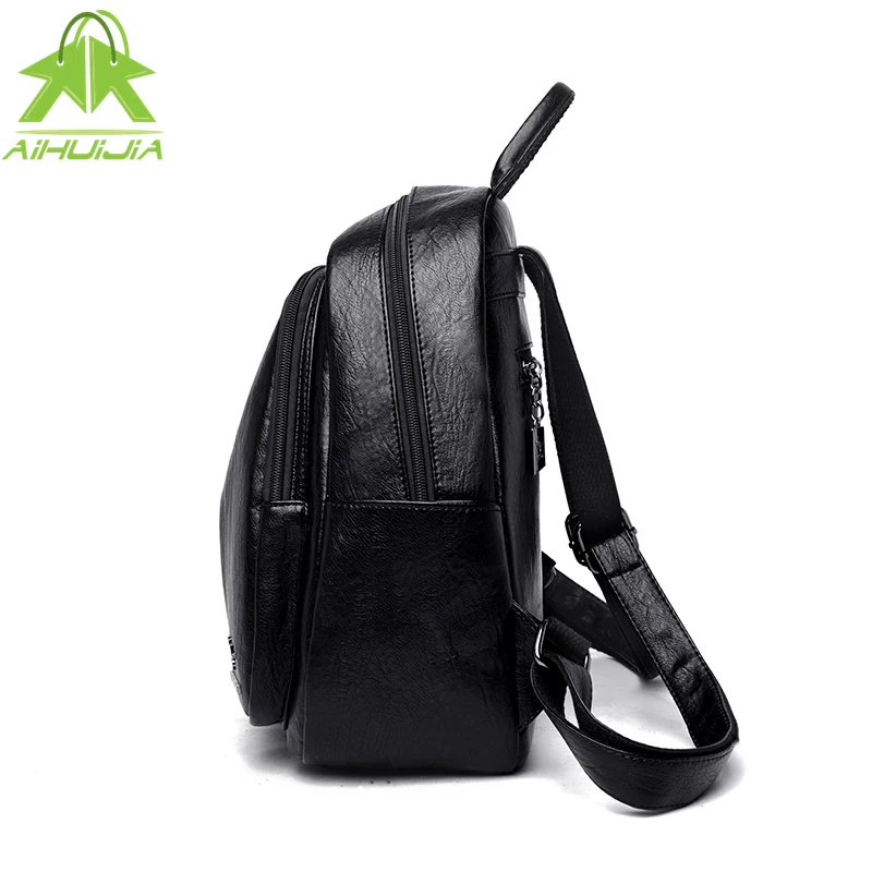 

High Quality Pu Leather Female Backpack All-match Large-capacity Travel Shoulder Bag 2021 New Fashion Womens All-match Handbag
