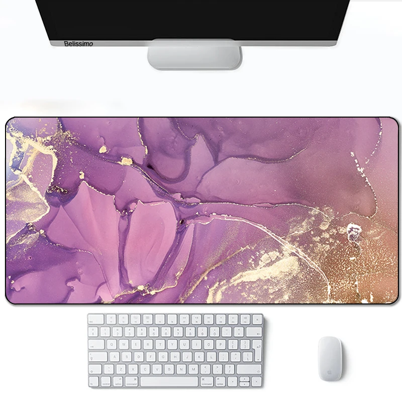 

Large kawaii pink Marble Gaming Mousepad Lock Edge waterproof Mouse carpet Rubber Gamer Laptop Desk Mat mouse pad mause gamer