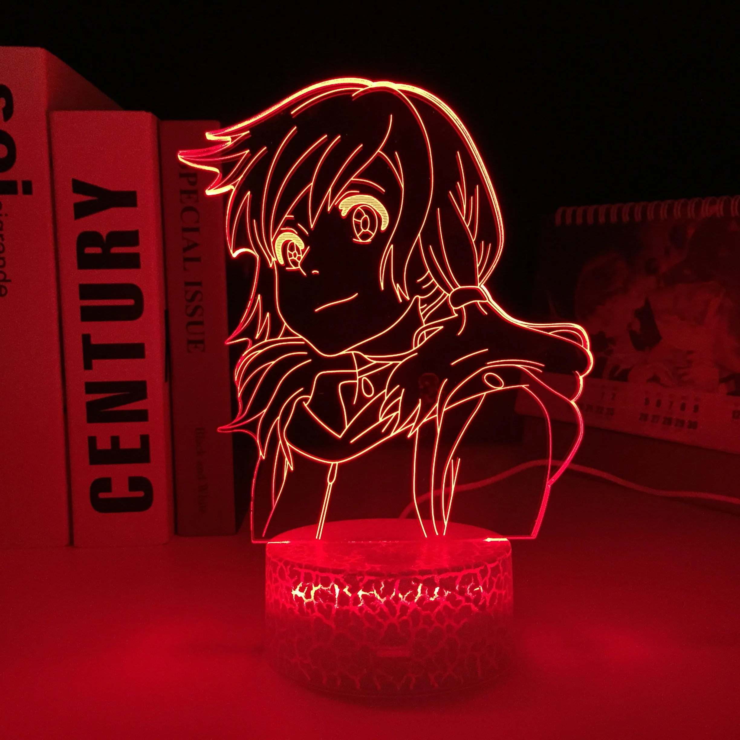 

Amano Hina Weathering with You Anime 3D White Base LED Lamp for Child Birthday Gift Nightlight Kids Room Decor Table Lamp