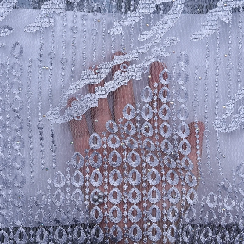 Серебряная африканская сухая кружевная ткань Kalume дешевая французская сетчатая
