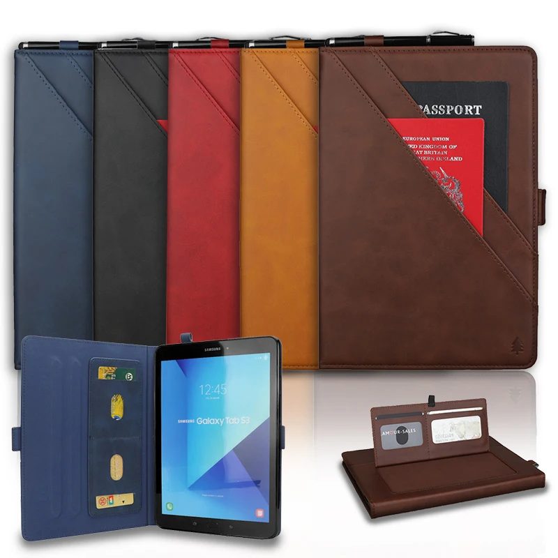 Бизнес чехол для планшета samsung Tab S3 9 7 SM T820 T825 PU кожаный флип карандаш держатель