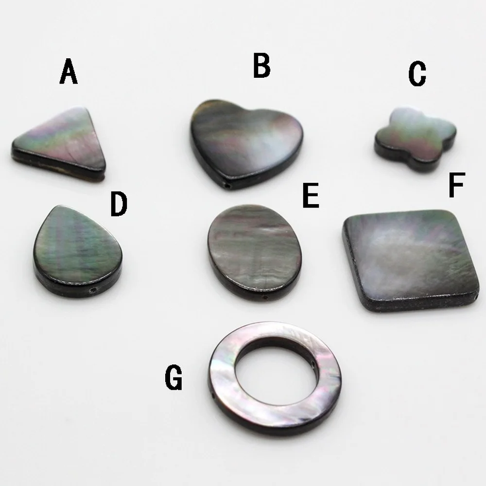 

5pcs Natural Black Shell Shaped Love Shell Loose Beads Beads for DIY Fashion Boutique Bracelets Necklaces Earrings Jewelry