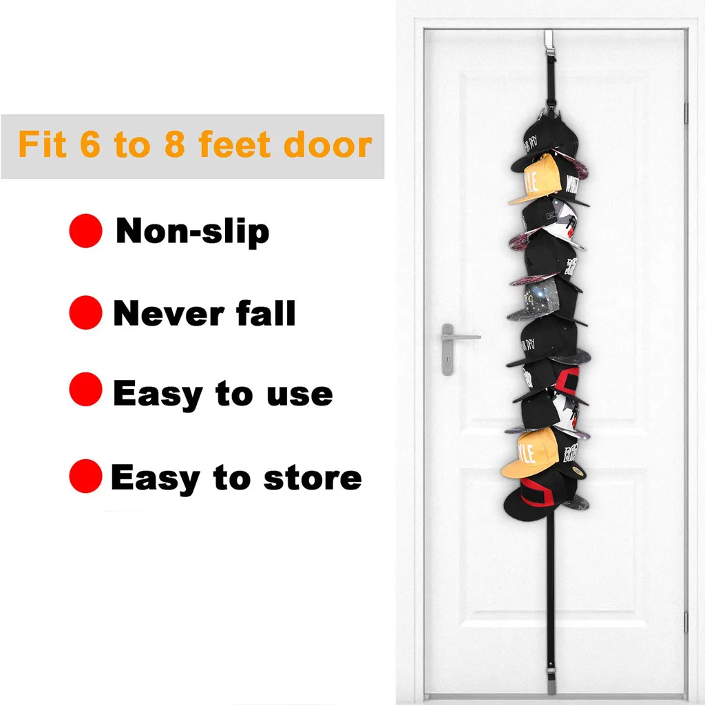 

New Baseball Cap Rack Hat Holder Rack Home Organizer Storage Door Closet Hanger Coat Rack Behind The Door Hat Storage Rack