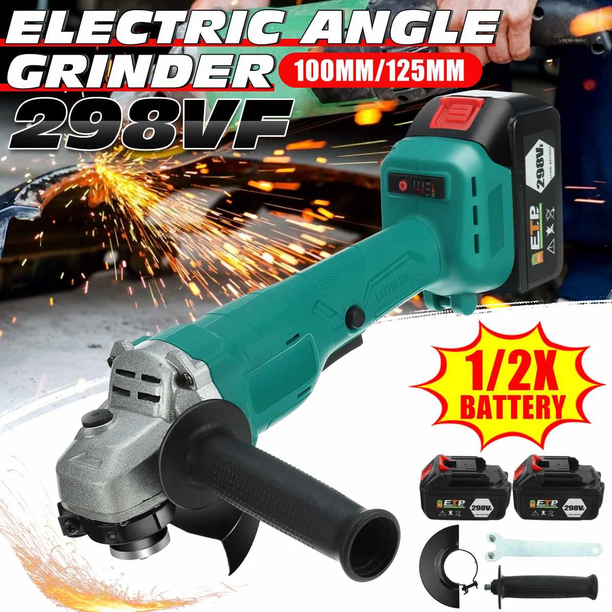 

125mm/100mm Brushless Cordless Angle Grinder Variable 4 Speed DIY Cutting Grinder Machine Power Tools For Makita 18V Battery