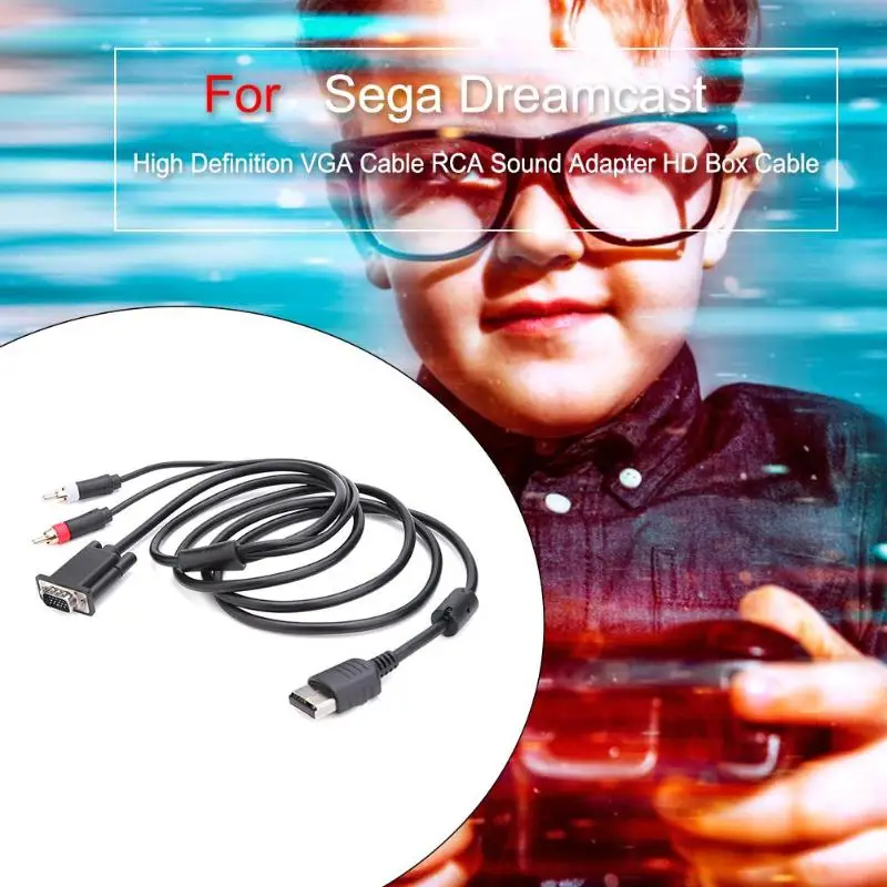 VGA кабель высокого разрешения RCA адаптер звука HD в коробке для игр Sega Dreamcast