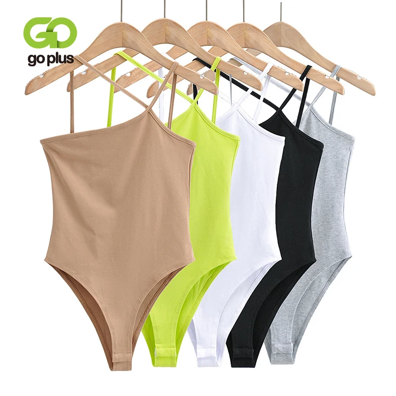 

GOPLUS Bodysuit Sexy Sleeveless Backless Tops Women Summer 2021 Ladies Black White Bodycon Bodysuits Body Damskie Femme C11517