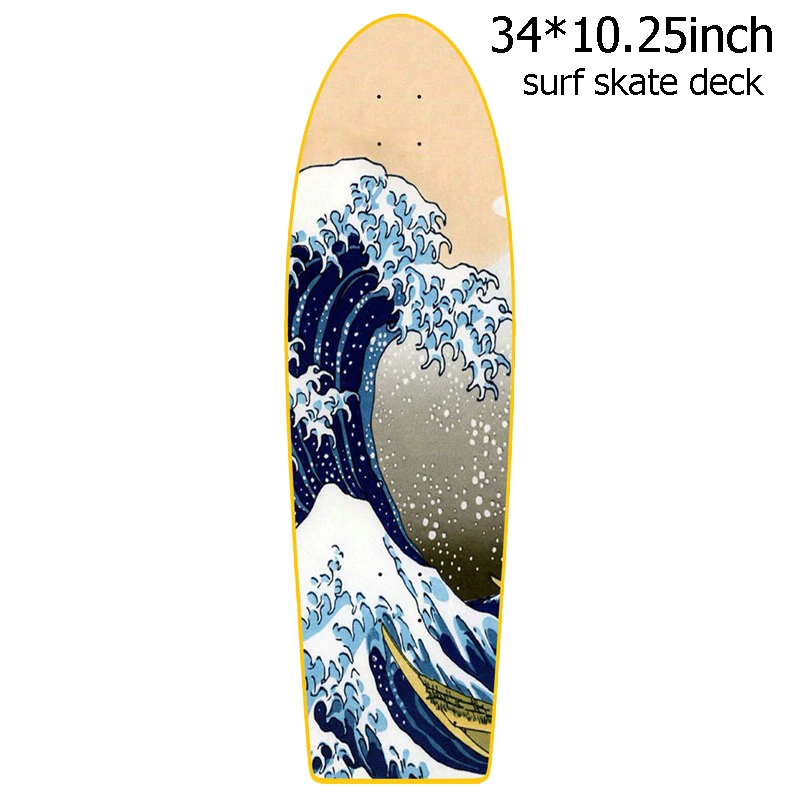 

Large 34 Surf Skate Deck 7 Tier Canadian Maple Surfskate Board Quality Land Carving Cruiser Board Parts DIY Deck Supply 1 Piece