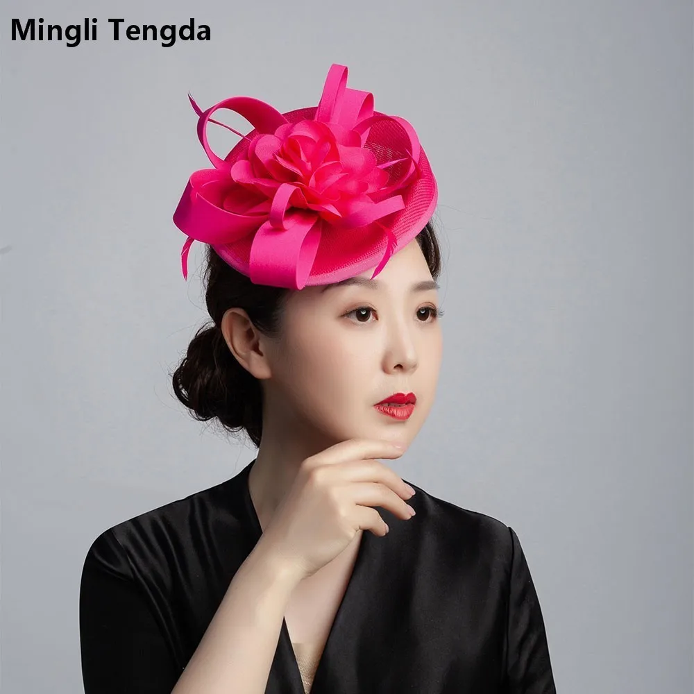 Mingli Tengda головной убор невесты колпак декоративный Свадебная шляпка фотография Cambric шляпа Свадьба темно-синий/белый/зеленый Свадебные аксессуары тиара