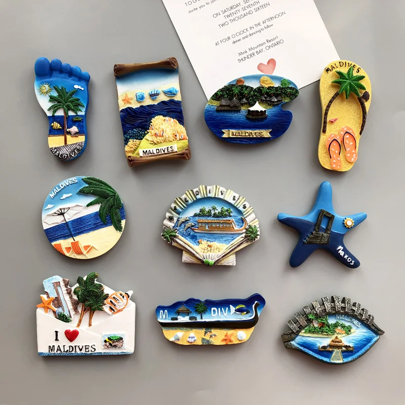 Наклейка на холодильник с изображением природы из мира туризма пляж и океан