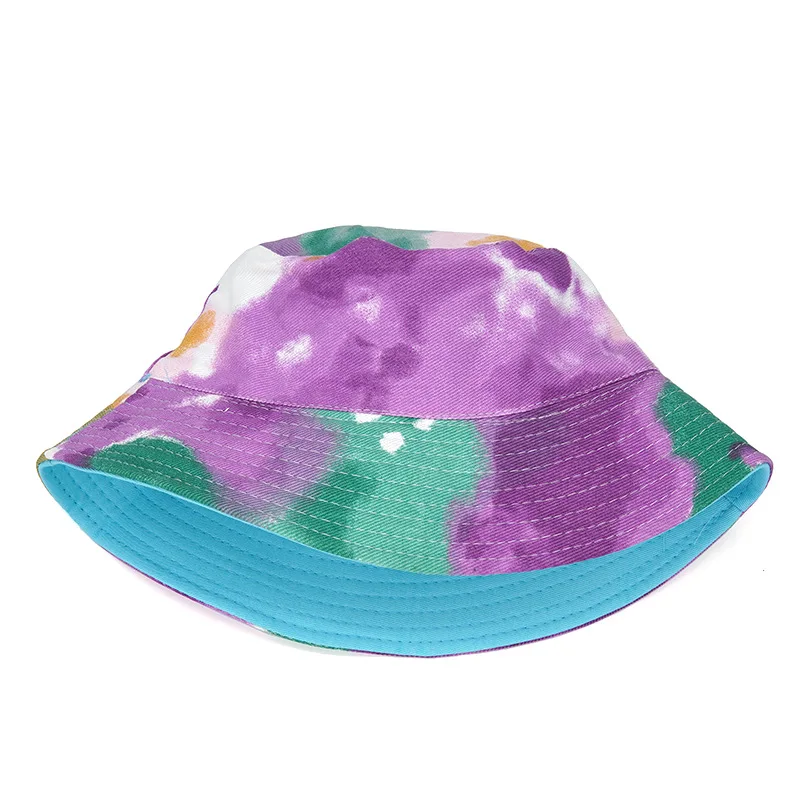 

Double Sided Tie Dye Bucket Hat Female European American Style Lovers Spring Summer Sun Visor Hat Student Fisherman Sun Hat