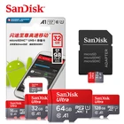 100% двойной флеш-накопитель SanDisk 128GB 120 МБс. A1 карты памяти камеры карту 16 Гб оперативной памяти, 32 Гб встроенной памяти, 64 ГБ Micro sd-карта Class 10 UHS-1 флэш карты Microsd TFsd-карта