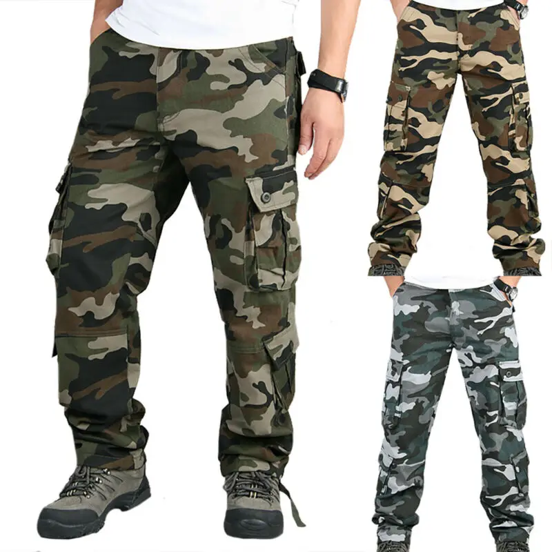 Мужские Военные боевые брюки карго камуфляжные тактические повседневные свободные брюки