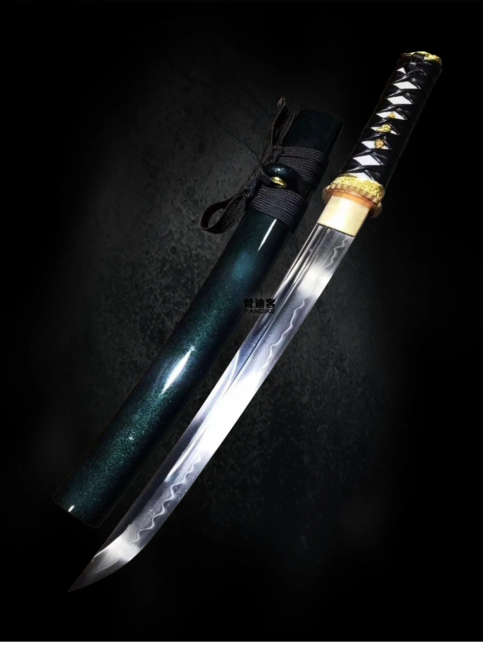 Handmade T10 Steel under the Solid to Burn Blade Japanese sword katana short Bending of knife Very sharp samara wakizashi