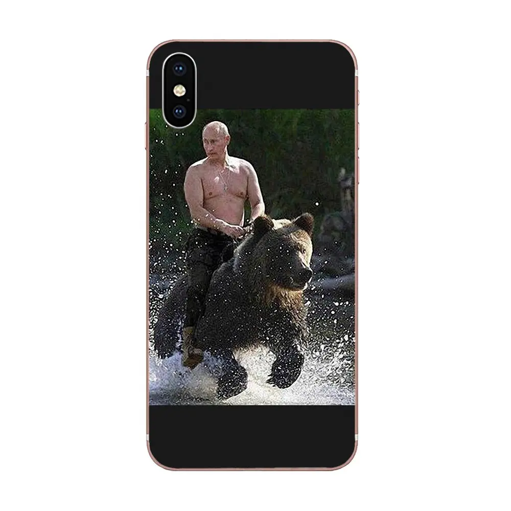 Владимир Путин русский езда медведь для Galaxy Grand A3 A5 A7 A8 A9 A9S On5 On7 Plus Pro Star 2015 2016 2017 2018 |