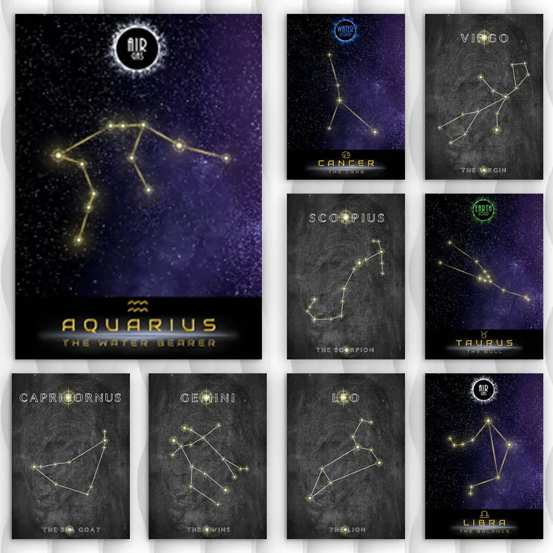 

Fashion Exquisite Leo Constellation Poster Art Painting Canvas Prints School/ Bedroom Astronomers Home Decoration Wall
