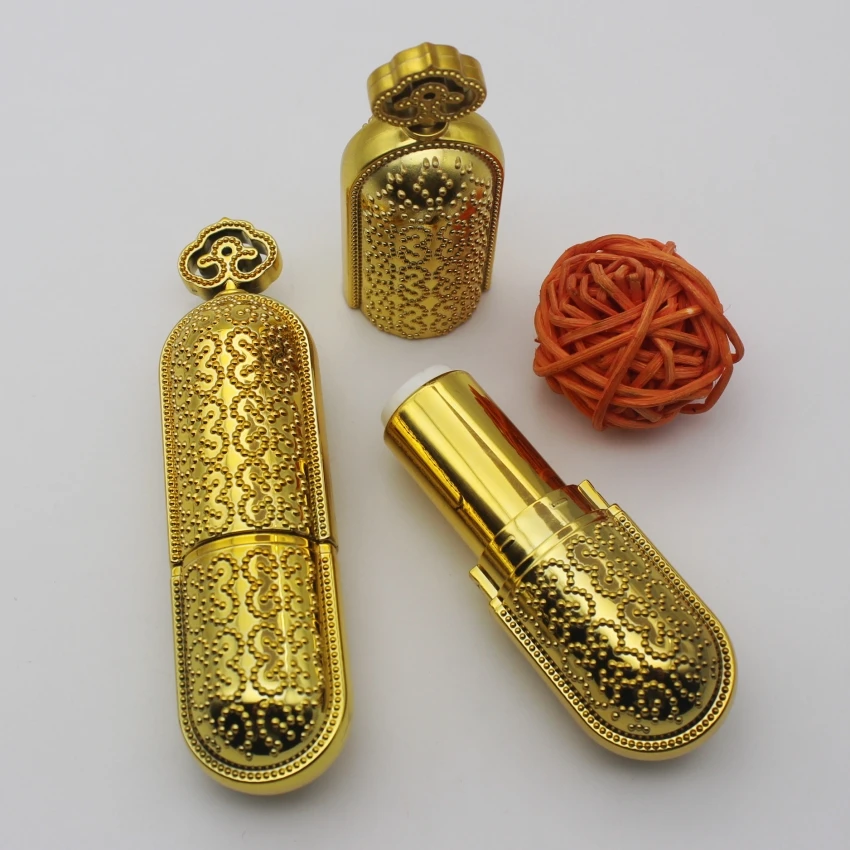 

10/20/50pcs Empty Gold Round Lipstick Tubes Refillable DIY Lip Gloss Lip Balm Containers Cosmetic Tool Wholesale Mouth Container