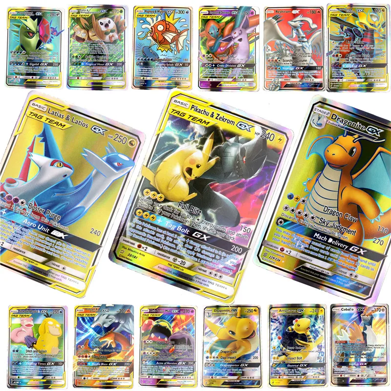 Лучшие продажи сияющие карты Pokemones игры битва карт 25 50 100 шт торговые карты игры Детские игрушки