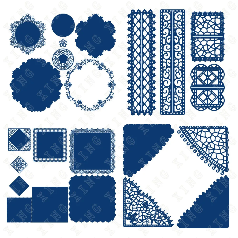 

New Diy Crafts Pieces Corral Plaza Lace Corners Handy Hinges Reusable Metal Cutting Dies Scrapbooking Decoration Embossing Molds