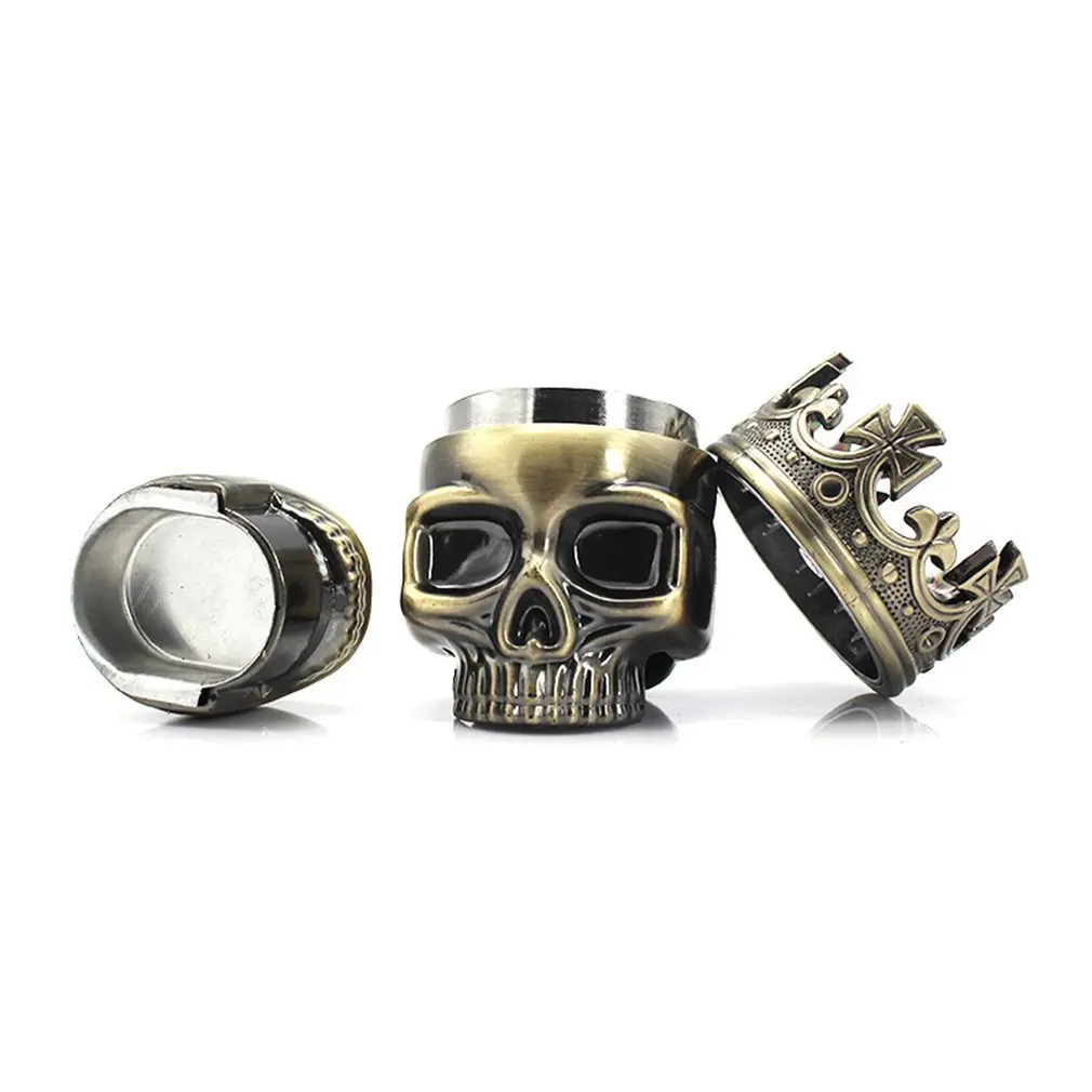 Smoke Grinder Metal King Skull Tobacco Spice Herb 3 Layers Teeth Crusher Pollen Catcher Accessories | Дом и сад