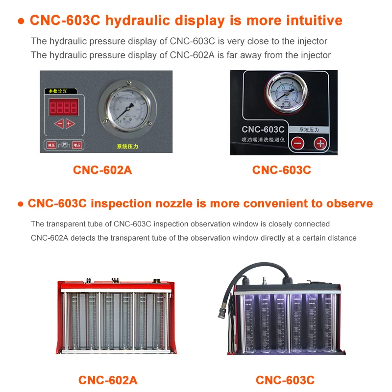 Тесты оборудование стенда CNC 603C 220V 300W очиститель инжектора & er лучше чем 602A