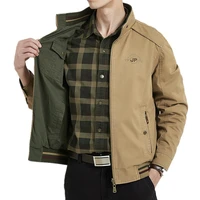 brand double sided military jacket men 7xl 8xl spring autumn cotton business casual multi pocket mens jackets chaquetas hombre
