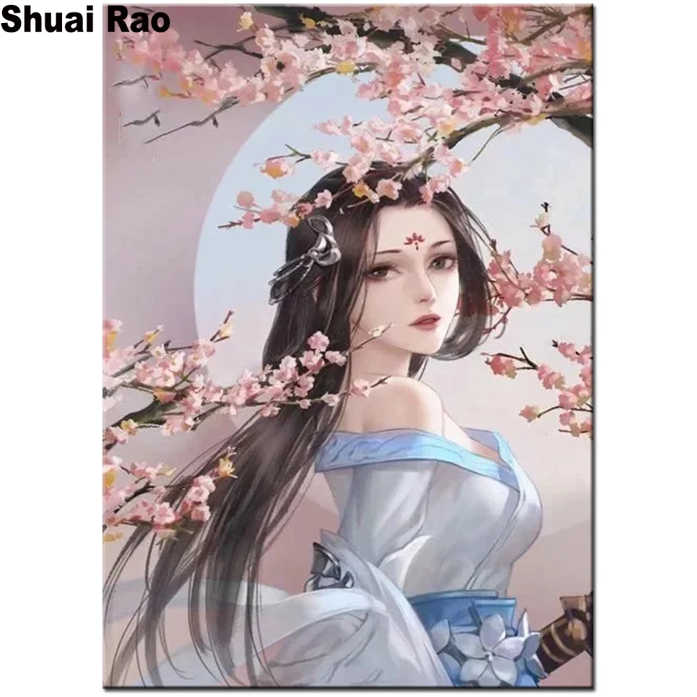 Алмазная вышивка Sakura в китайском стиле мозаика для девочек стразы украшения