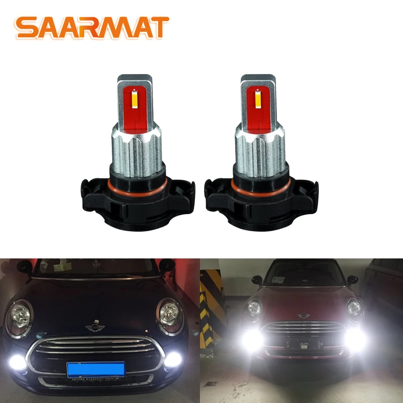 

Комплект из 2 предметов белая Yellowblue Canbus PSX24W 5202 PS19W светодиодный лампы для MINI Cooper F55 F56 галогенная фара Накладка для Габаритные огни