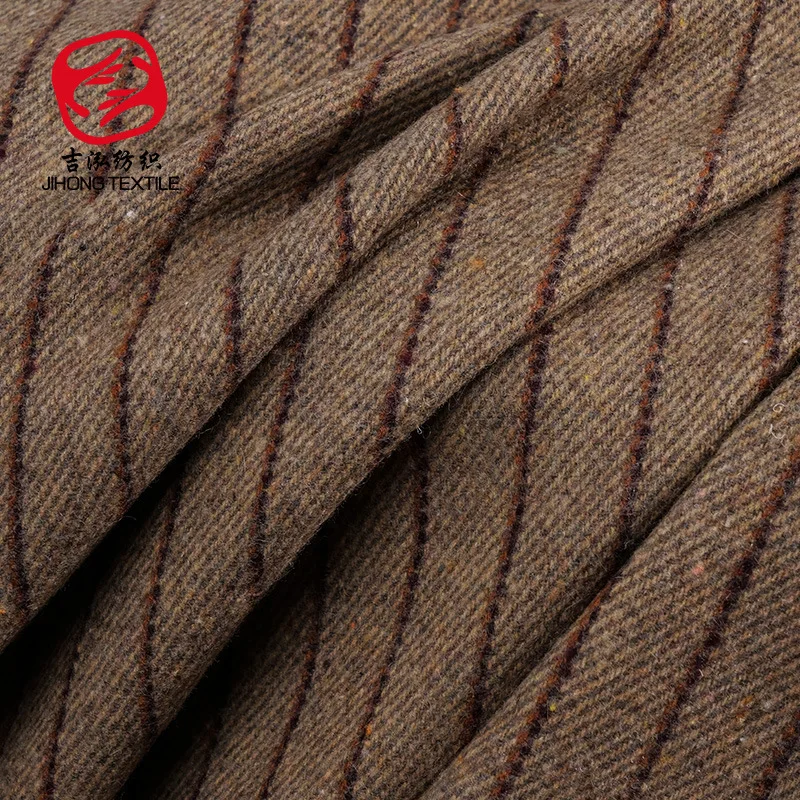 Шерсть и полиэстер ткань плед вертикальная полоса Толстая мягкая зимняя Ткань DIY